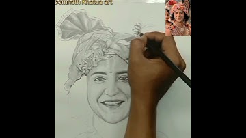 5 hrs in 50 sec🔥💫Krishna drawing /sumedh mudgalkar krishna drawing/radha krishna serial#shorts #art