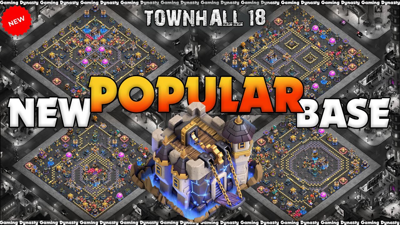 Best TH18 Legend + E-Sports Base Ranked - Anti 3 star Th18 Defence - Push Base th18 base Links!