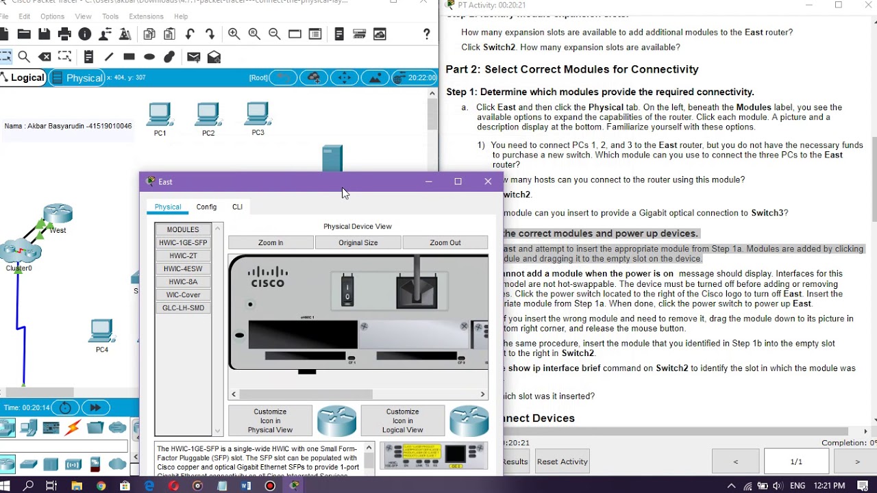 4.7.1 Packet Tracer - Connect the Physical Layer