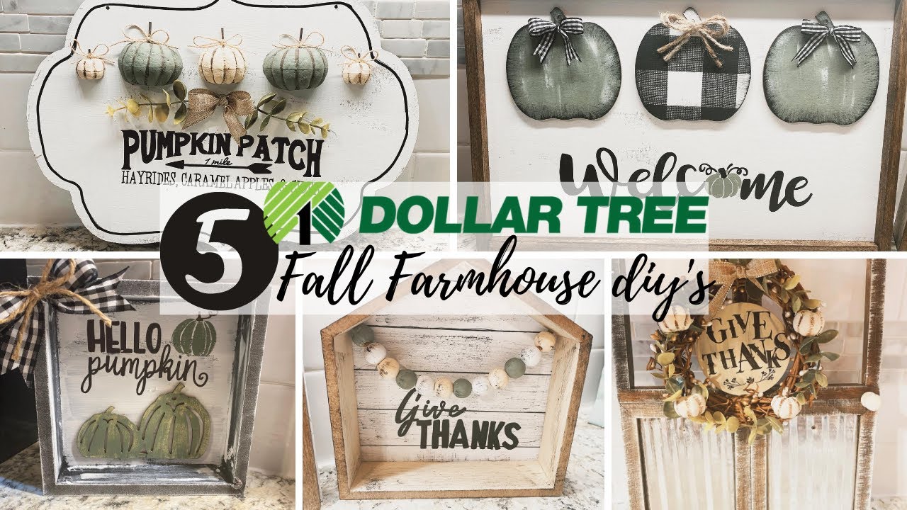 5 NEW FALL 2020 FARMHOUSE DOLLAR TREE DIY'S | HIGH END DOLLAR TREE FALL DECOR ON A BUDGET