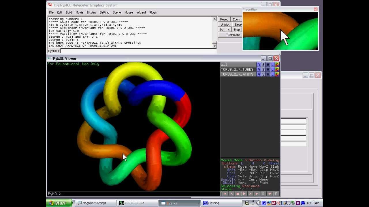 Drawing torus knots in PyMOL with PyKnot - YouTube