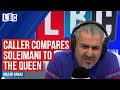 Maajid Nawaz tears down caller who compares Soleimani to the Queen