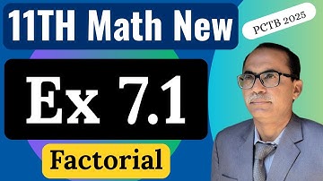 Exercise 7.1 Chapter 7 || 11Th Class Math New Book 2025 PCTB || Permutations And Conbinations