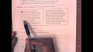Main Idea and Details Worksheet