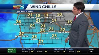 Single-digit wind chills before a weekend warmup