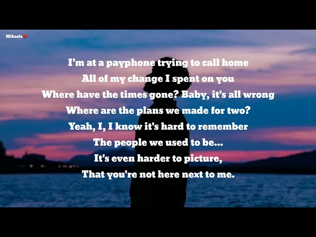 Maroon 5 - payphone (Lyrics) Slowed + Reverb class=