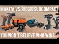 NEW RIDGID SUBCOMPACT VS. MAKITA SUBCOMPACT (YOU WONT BELIEVE WHO WINS)