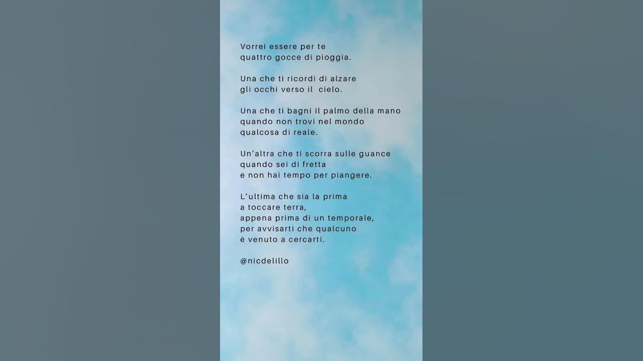 Poesia d’amore 🌺 🌺 questa è “Quattro gocce” #poesia #poesie #frasi #frasidamore #amore Poesia d’amore 🌺 🌺 questa è “Quattro gocce” #poesia #poesie #frasi #frasidamore #amore