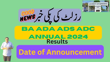 BA/B.Sc/ADA/ADS/ADC Part.1,2 Annual 2024 Results Sargodha University