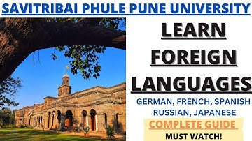 LEARN FOREIGN LANGUAGES | SAVITRIBAI PHULE PUNE UNIVERSITY  #admissions2024 #sppu #foreignlanguage