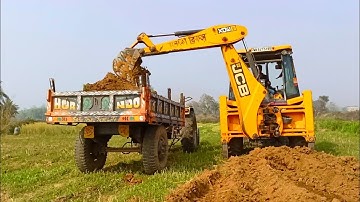 New Jcb 3dx Backhoe Loader Machine Loading Red Mud In PowerTrack EURO 50 Tractor | Jcb Cartoon | Jcp
