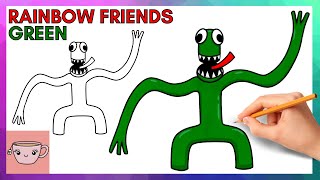 HOW TO DRAW GREEN from ROBLOX RAINBOW FRIENDS  como dibujar a green de roblox  rainbow friends 