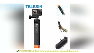 TELESIN Waterproof Selfie Stick Buoyancy Bar Selfie Stick With Hand Strap Wireless Remote Control Fo