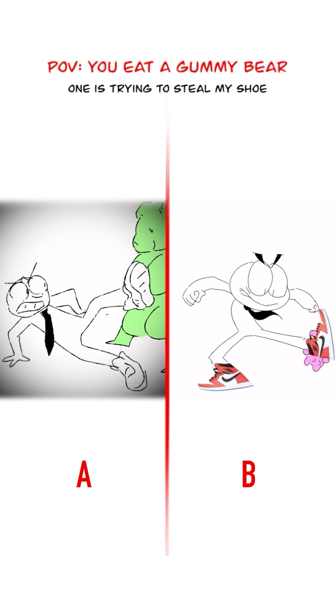 Gummy Bears Are Chasing Me ? A vs B (Animation Meme) #shorts
