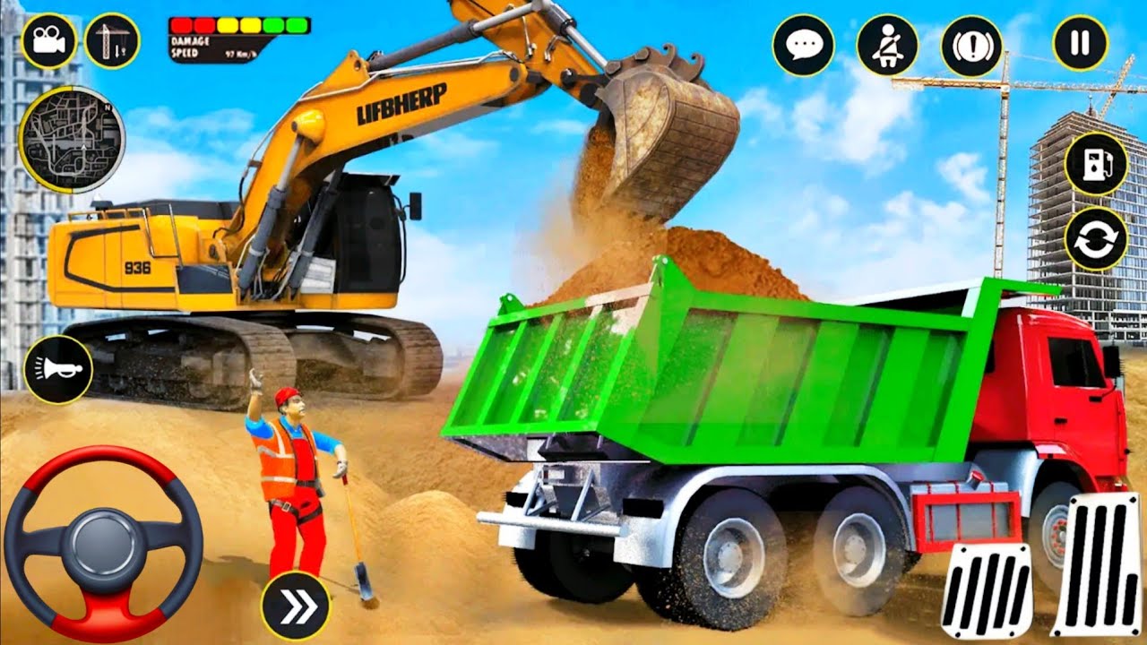 Real Large City Construction Games - City Road Construction Simulator 3D Game - Android GamePlay