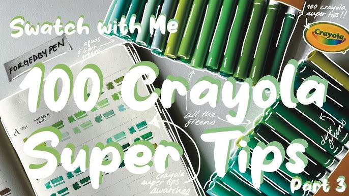 CRAYOLA SUPERTIPS 100, unboxing and swatches