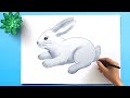 How to draw a Rabbit Easy Step by Step 🐇 Easy Bunny Rabbit Drawing Tutorial