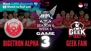 🏆 Bigetron Alpha vs Geek Fam (Game 3) English | MPL ID Season 6 Week 6 Day 3 MLBB 2020