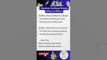 Common Confused Words: Affect vs Effect for upcoming examinations #exam #englishgrammar #shorts