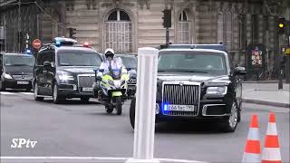 Vladimir Putin's convoy with new cars in Paris during his visit🇷🇺