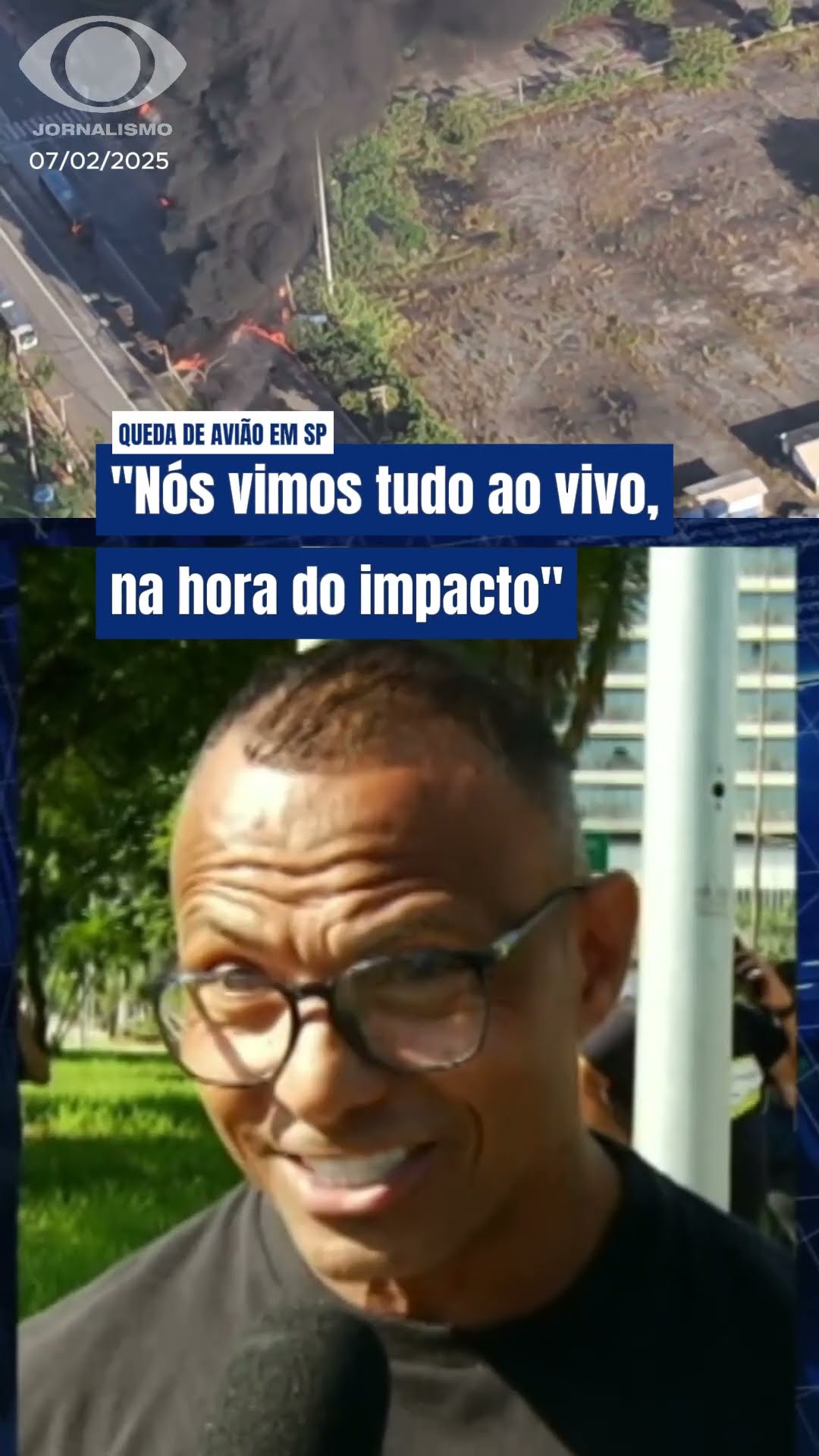 Homem descreve momento da queda de avião em avenida de São Paulo #SHORTS