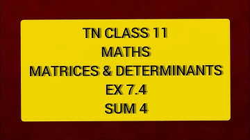 TN CLASS 11 MATHS MATRICES & DETERMINANTS EX 7.4 SUM 4