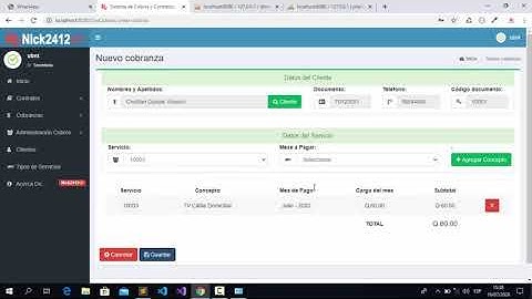 Sistema de Cobros y Contratos de Servicios