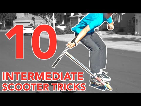 LEARNING 10 EASY INTERMEDIATE SCOOTER TRICKS IN 30 MINUTES - YouTube