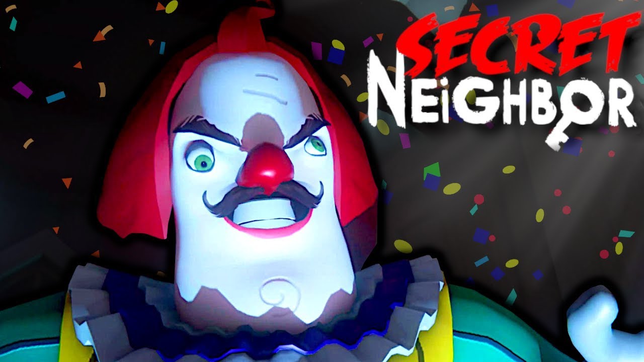 Скачай клоуна соседа. Секрет нейбор клоун. Секрет сосед клоун. Привет сосед секрет клоун. Hello Neighbor сосед клоун.