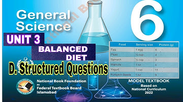 Class 6 Science Chapter 3 | Balanced diet | structured questions |science class 6 ch3| ilmi darasgah
