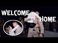 Military Homecoming - Wife welcomes home her Marine husband from deployment. Best reaction ever!