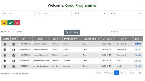 Google Apps Script - webApp CRUD with Popup Modals in DataTables | Filters | UPLOAD FILE (Member)