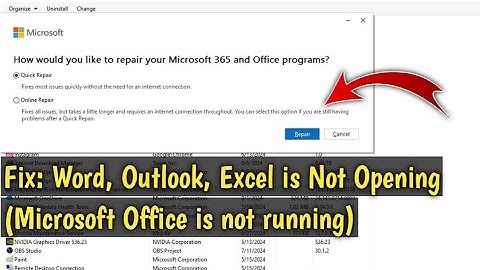 Fix: Word, Outlook, Excel is Not Opening (Microsoft Office is not running on Windows11 & Windows10)