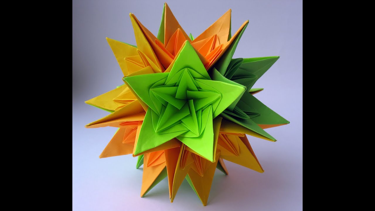 Origami Kusudama Nordblumen by Irina Krivyakina Yakomoga Origami tutorial YouTube