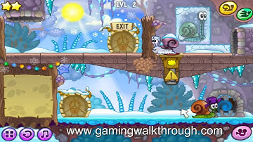 Snail Bob 6 - Winter Story Walkthrough Level 2 (3 stars) - HD
