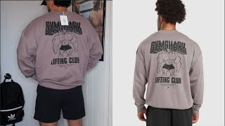 Gymshark Mens Cartoon Lifting Crewneck Try-On