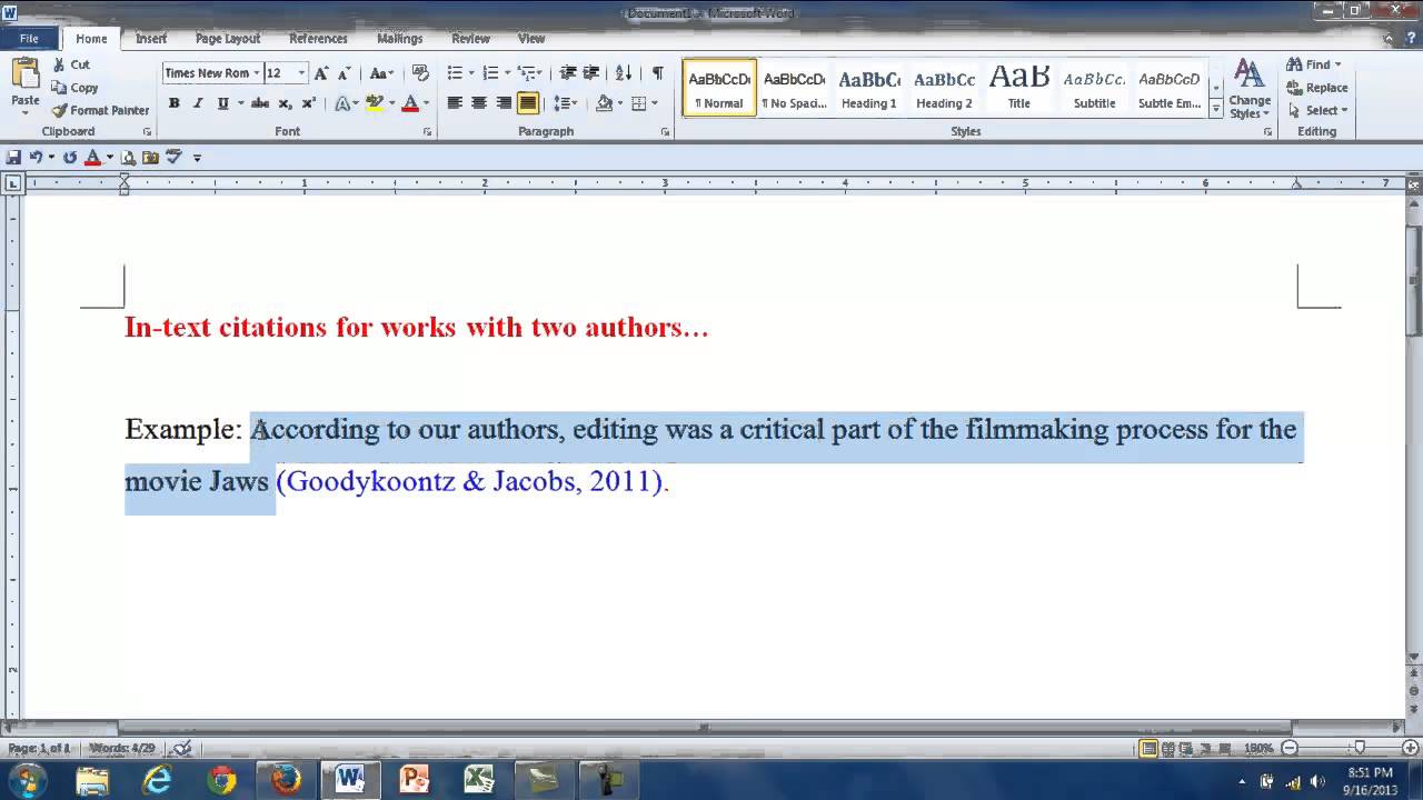 in text citation with two authors