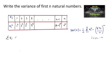 Write the variance of first n natural number|VSAQ|Statistics|RD Sharma|Standard Deviation|NCERT|CBSE
