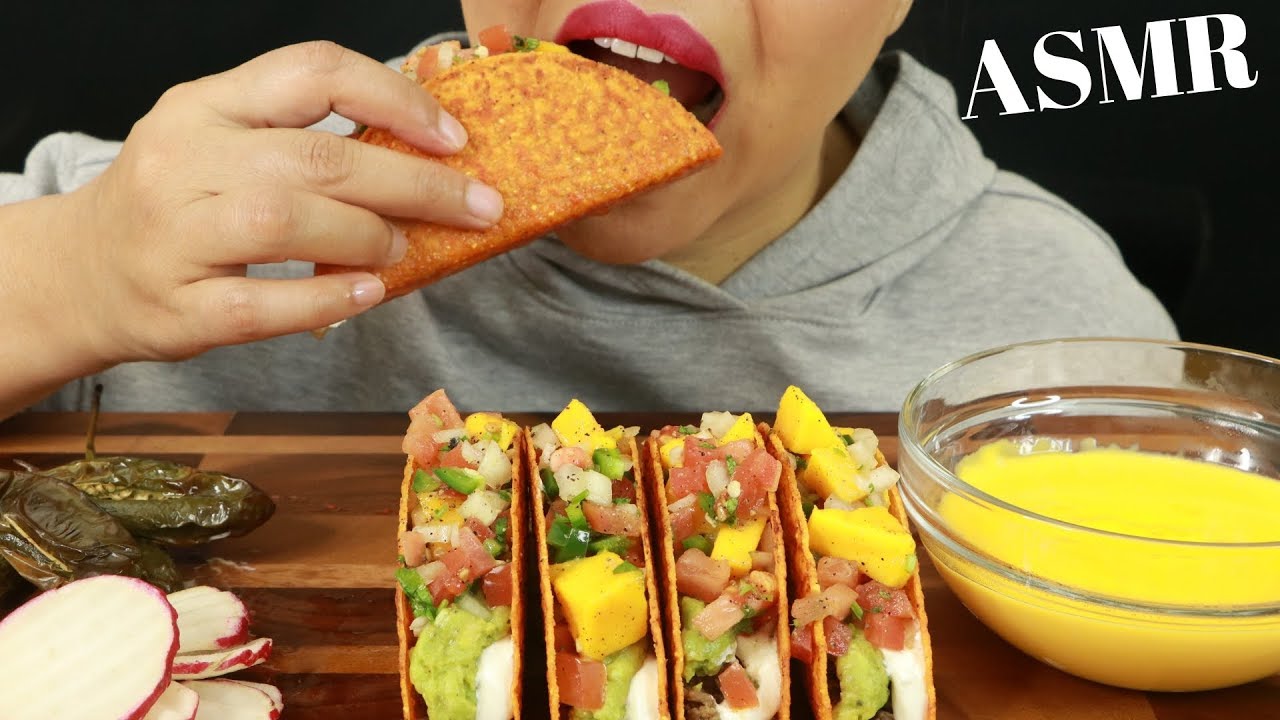 HOMEMADE CRUNCHY TACOS W CHEESE SAUCE ASMR (No Talking) YouTube
