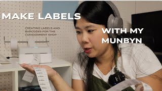 How to Make Product Barcode Labels for a Consignment Shop Using Ricochet and Munbyn | Fall Prep Vlog