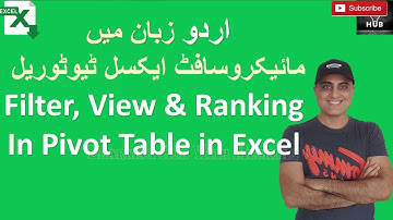 Filter, View & Ranking In Pivot Table in Excel   Urdu Hindi