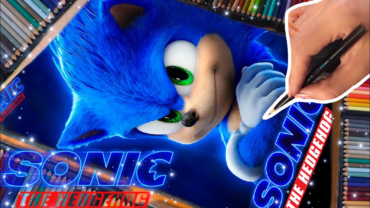 DIBUJO A SONIC THE HEDGEHOG SPEED DRAWING REALISTA SONIC THE MOVIE ...
