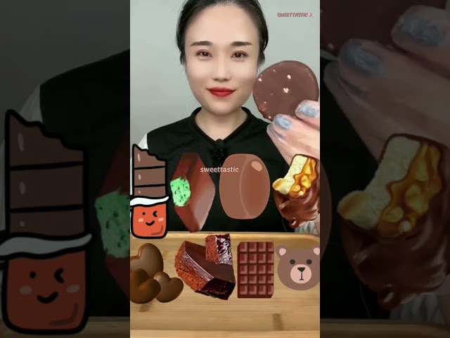 Emoji Chocolate Ice-cream🍫🍦||Dark Chocolate sound - Korean Mukbang #emoji #shorts #eatingsounds class=