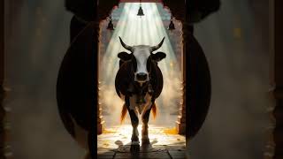Witness the Serenity: Cow Entering Temple Scene