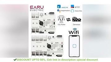 eWeLink WiFi Smart Remote Control 2P 4P 125A AC 230V ATS Dual Power Automatic Transfer Electrical Se