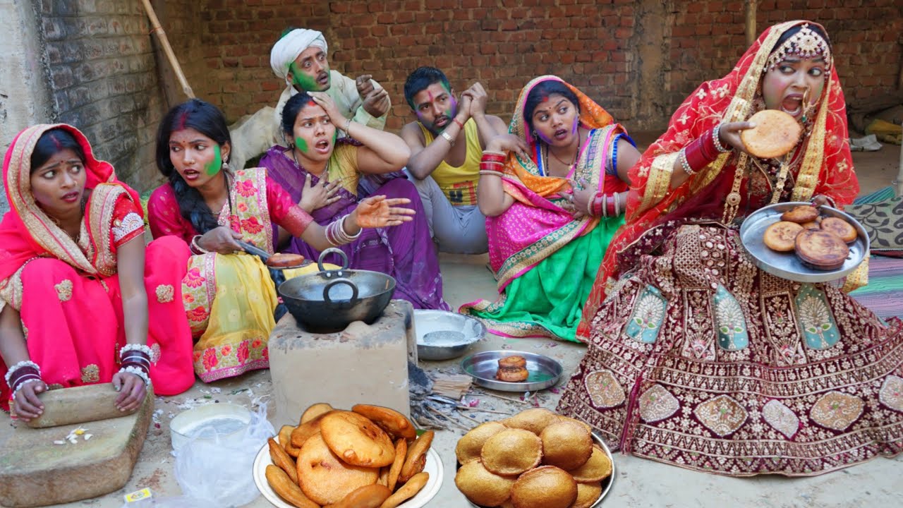 होली के दिन सारा पुवा खा गई दुल्हन||Holi Ke Din Sara Puva Kha Gai Dulhan||Laxmi Comedy Video Neelu 