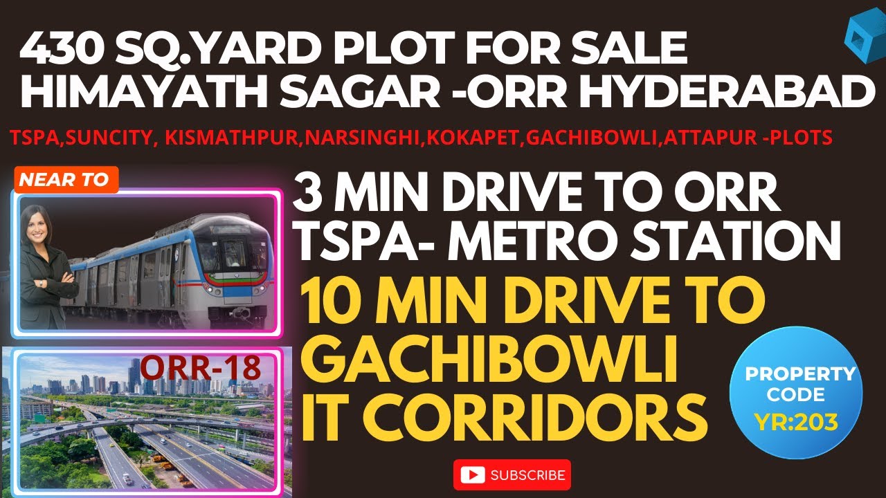 OPEN PLOT FOR SALE AT HIMAYATH SAGAR HYDERABAD ORR TSPA SUNCITY