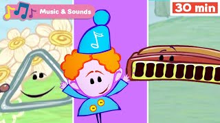 The Notekins | Learn Musical Instruments for Kids | Early Learning Videos | Harmonica | Triangle +