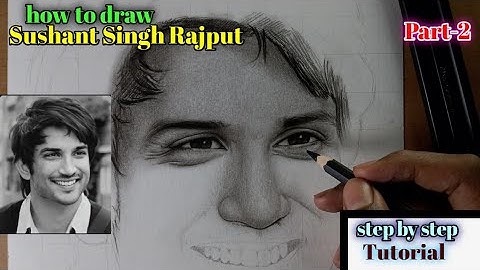 How to draw Sushant singh Rajput //part-2//forehead,eyes and nose drawing tutorial