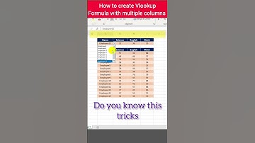 VLOOKUP formula with multiple columns#shorts #vlookup #vlookupformula